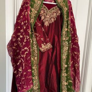 Pure Silk Heavy Embroidery Salwar Suit